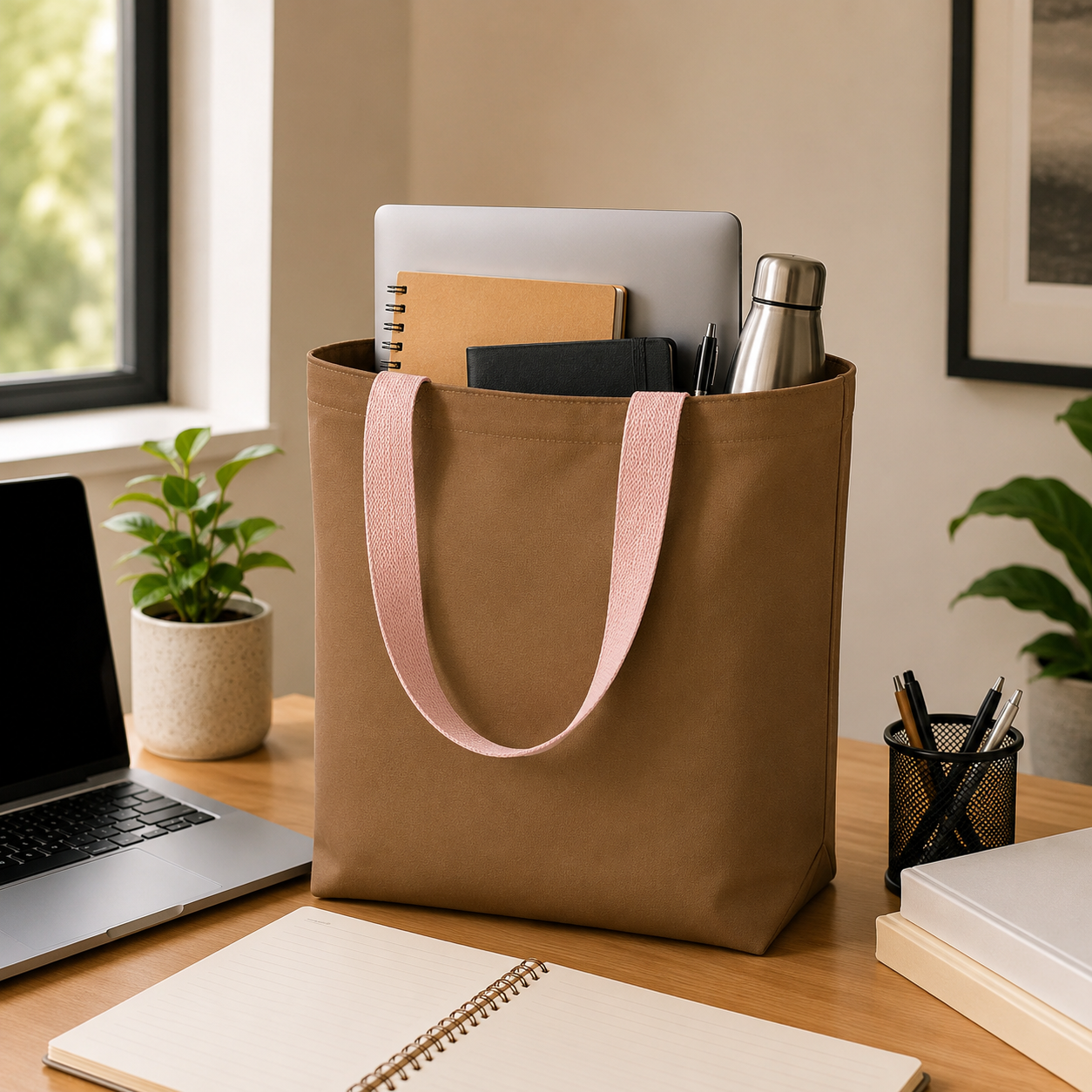 13"x15" Brown Tote Bag