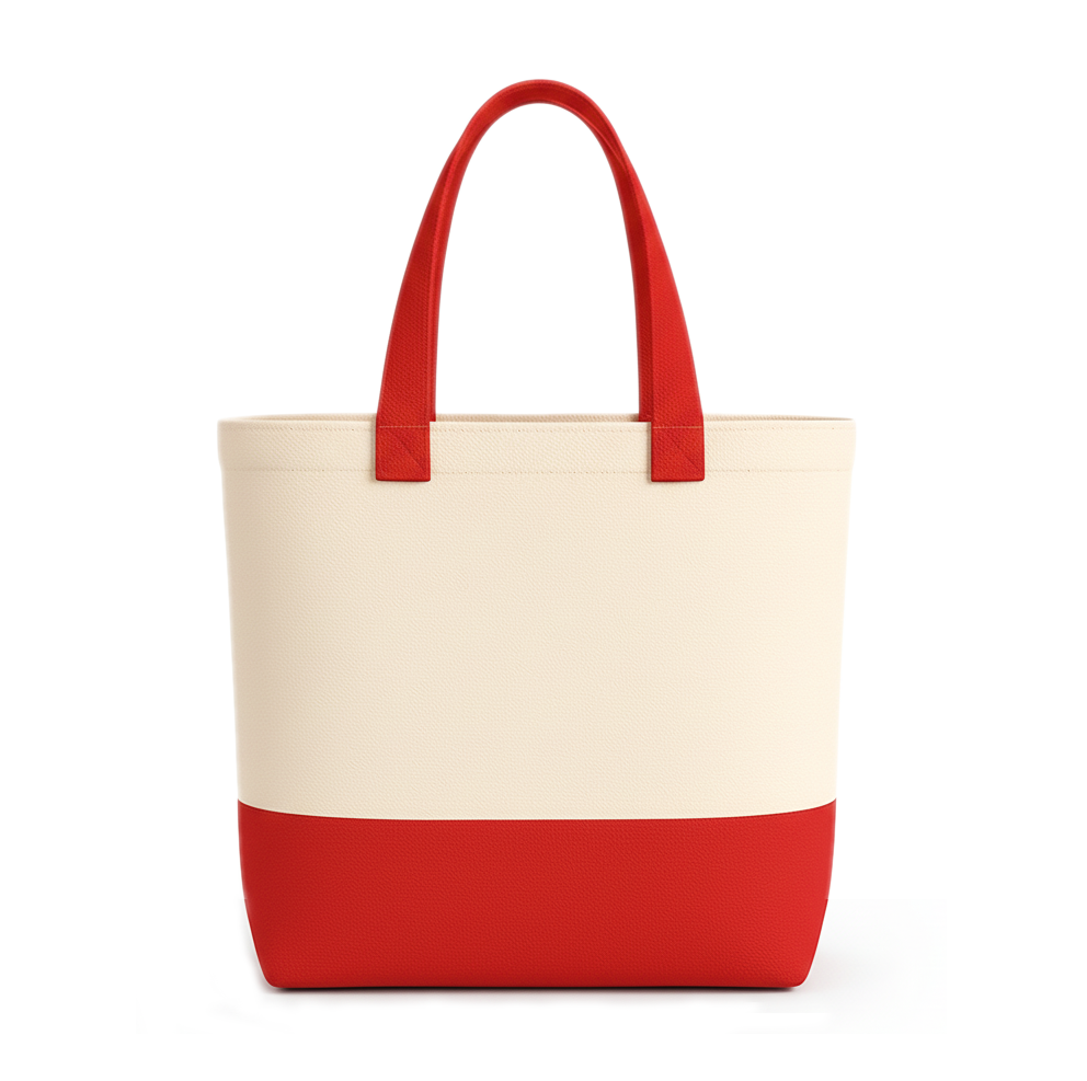 Red & Beige Tote Bag