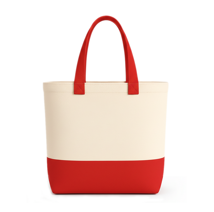 Red & Beige Tote Bag