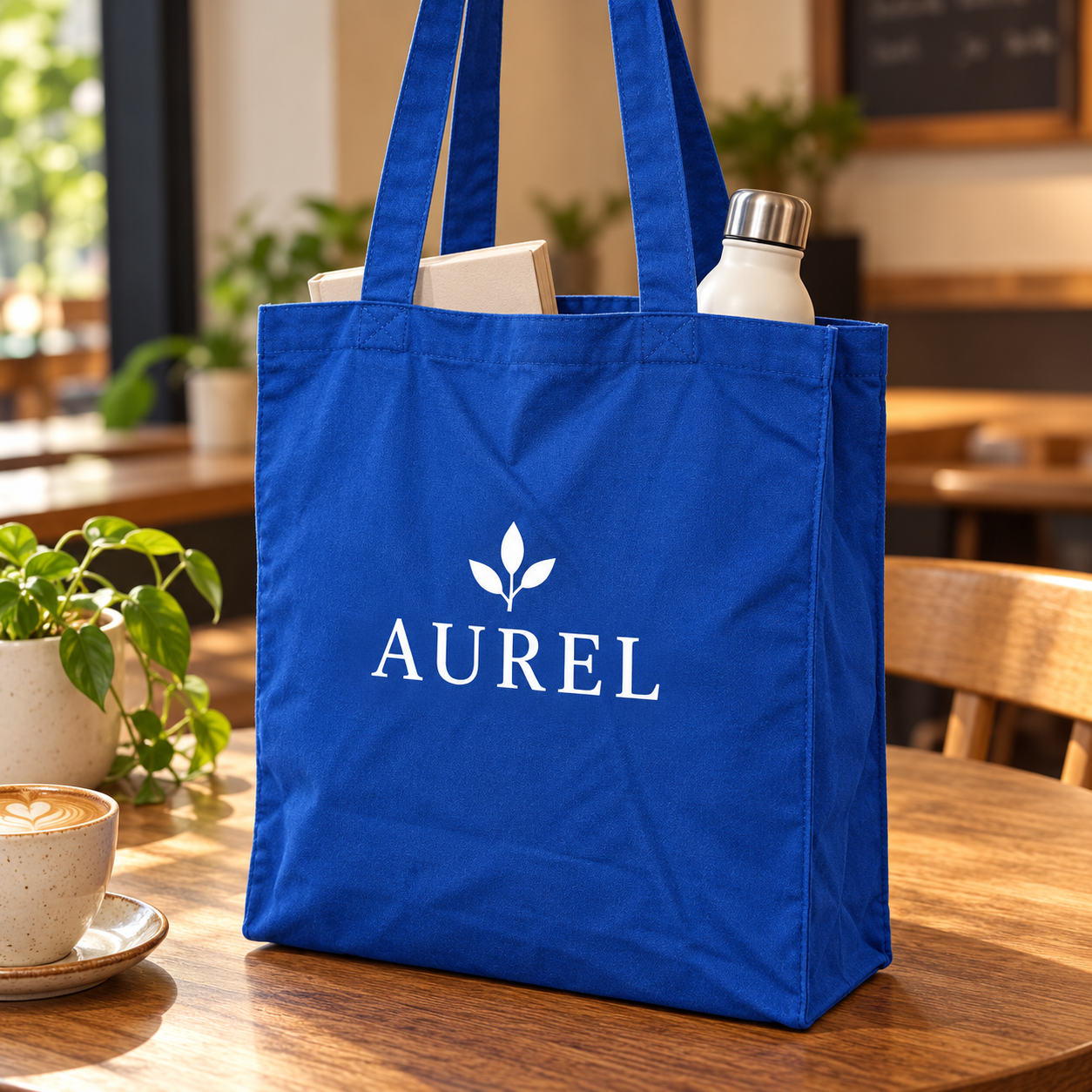 13x15.5x4.5 Navy Blue Gusseted Cotton Tote Bag | 150 GSM