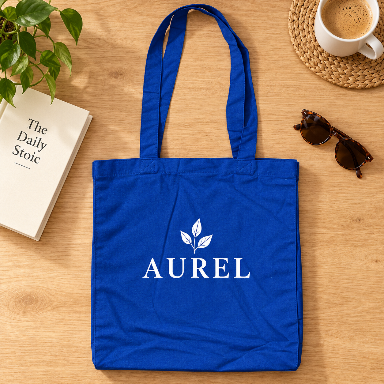 13x15.5x4.5 Navy Blue Gusseted Cotton Tote Bag | 150 GSM