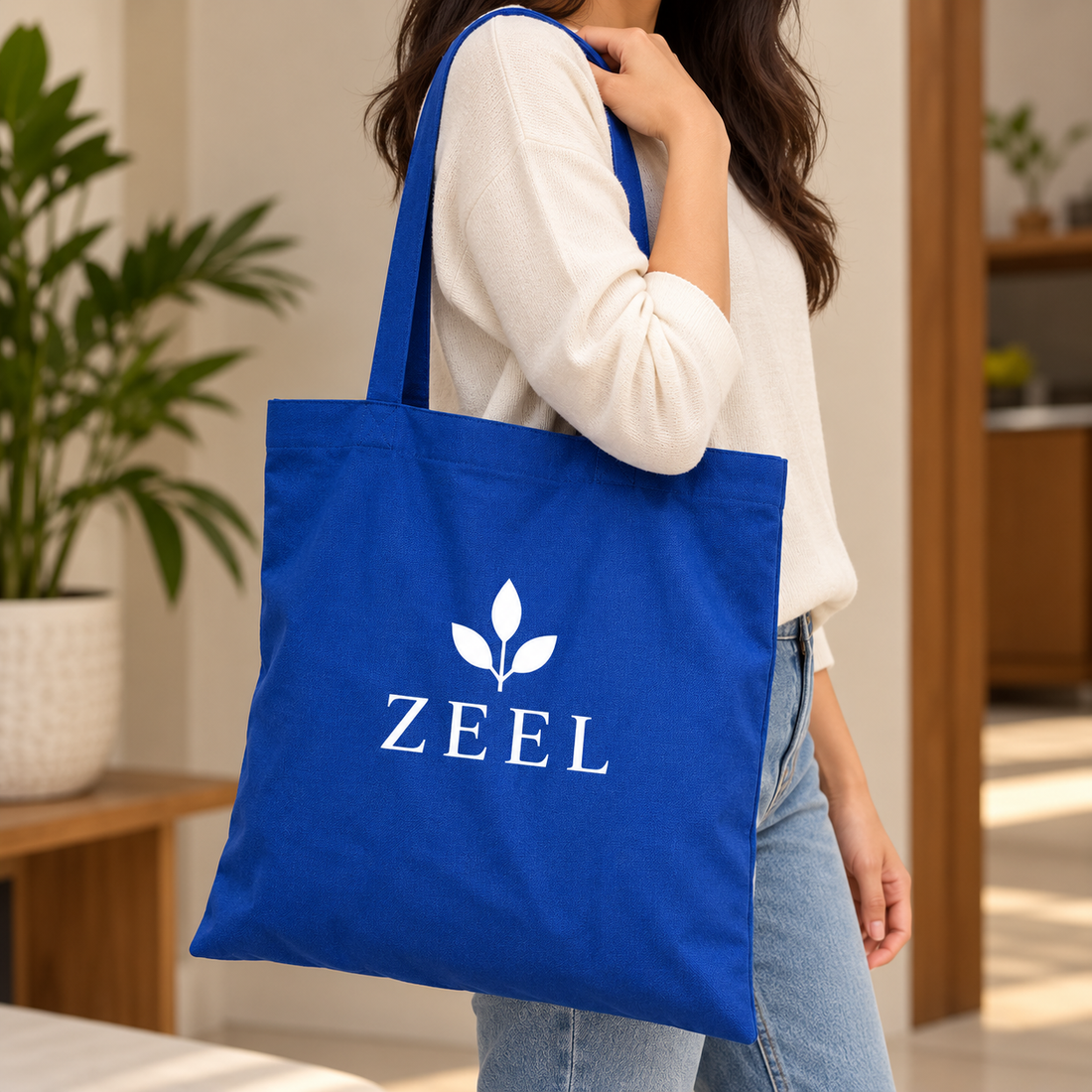 14.5x15.5 Navy Blue Cotton Tote Bag | 150 GSM