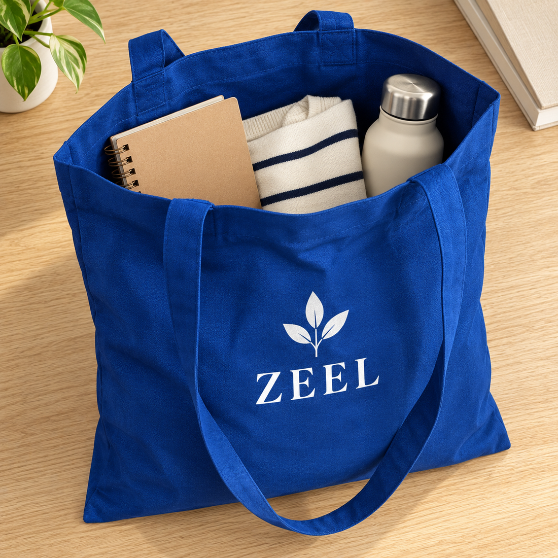 14.5x15.5 Navy Blue Cotton Tote Bag | 150 GSM