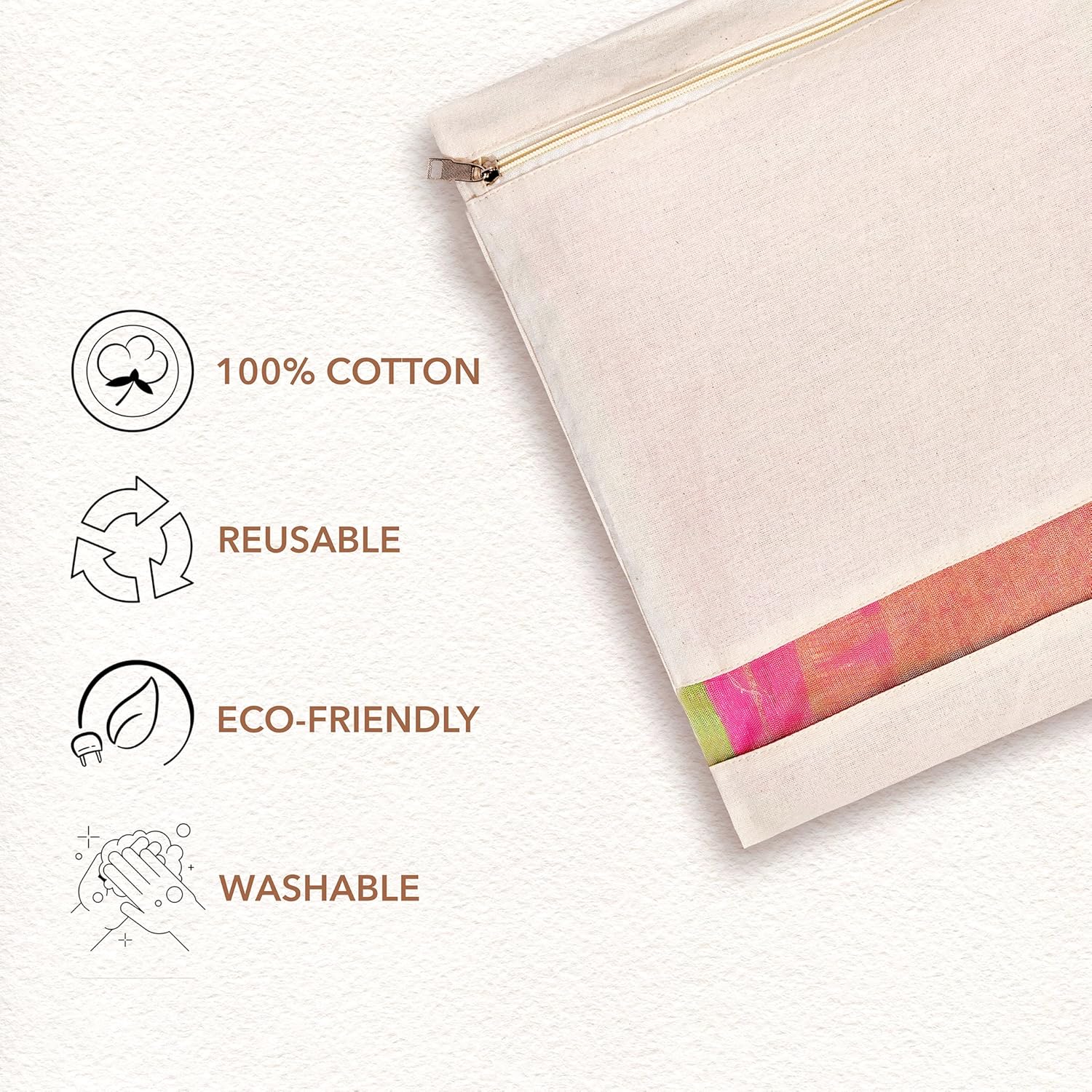 16x14 Inch Cotton Saree Cover With Name