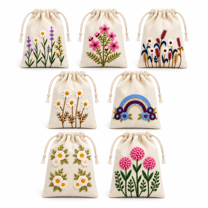 Embroidered Drawstring Pouch Sample Kit-2 | 150 GSM