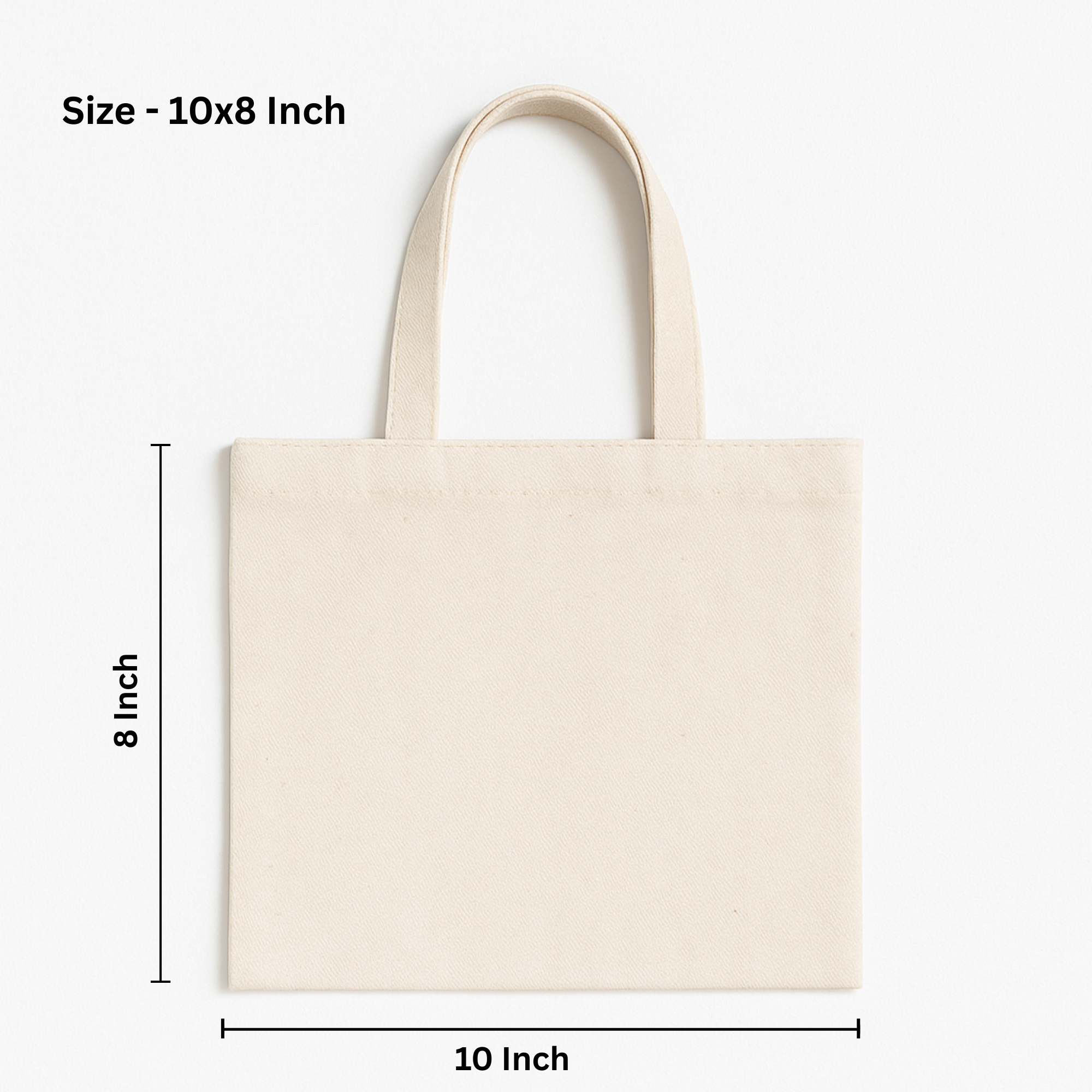 10x8 Inch Cotton Canvas Tote Bag