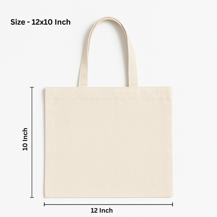 12x10 Inch Cotton Canvas Tote Bag