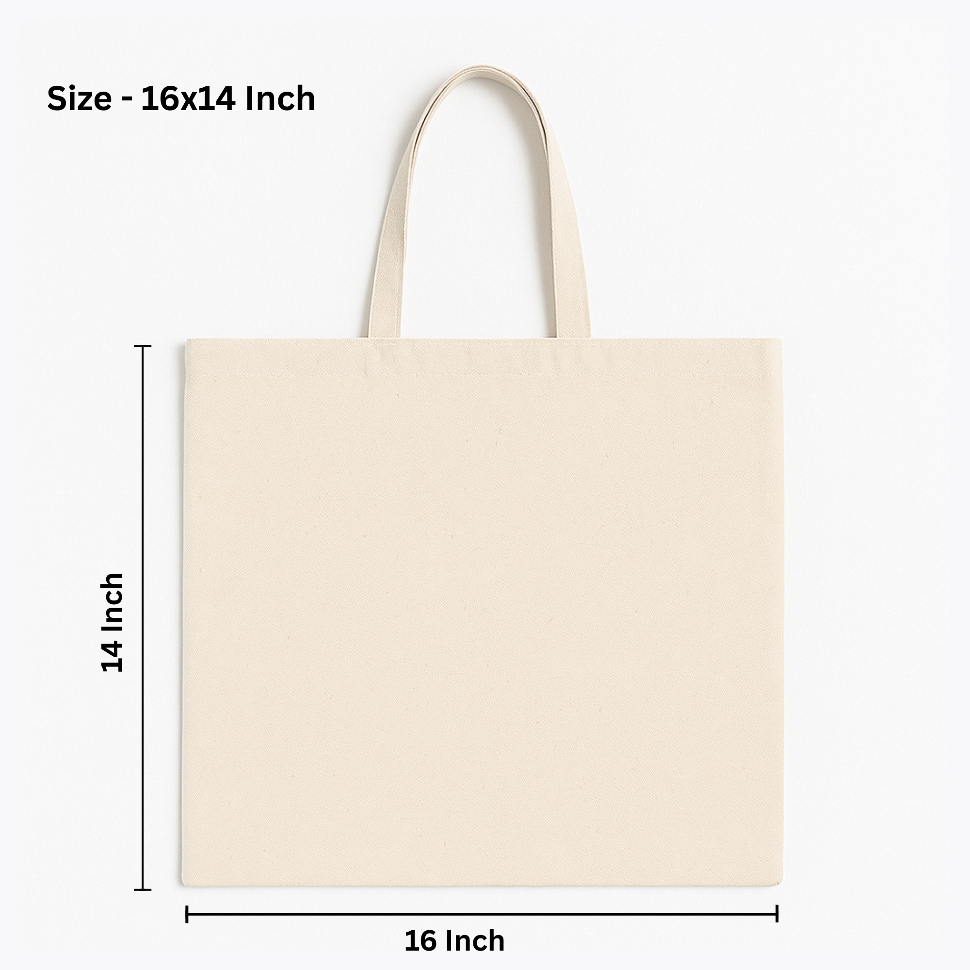 16x14 Inch Cotton Canvas Tote Bag