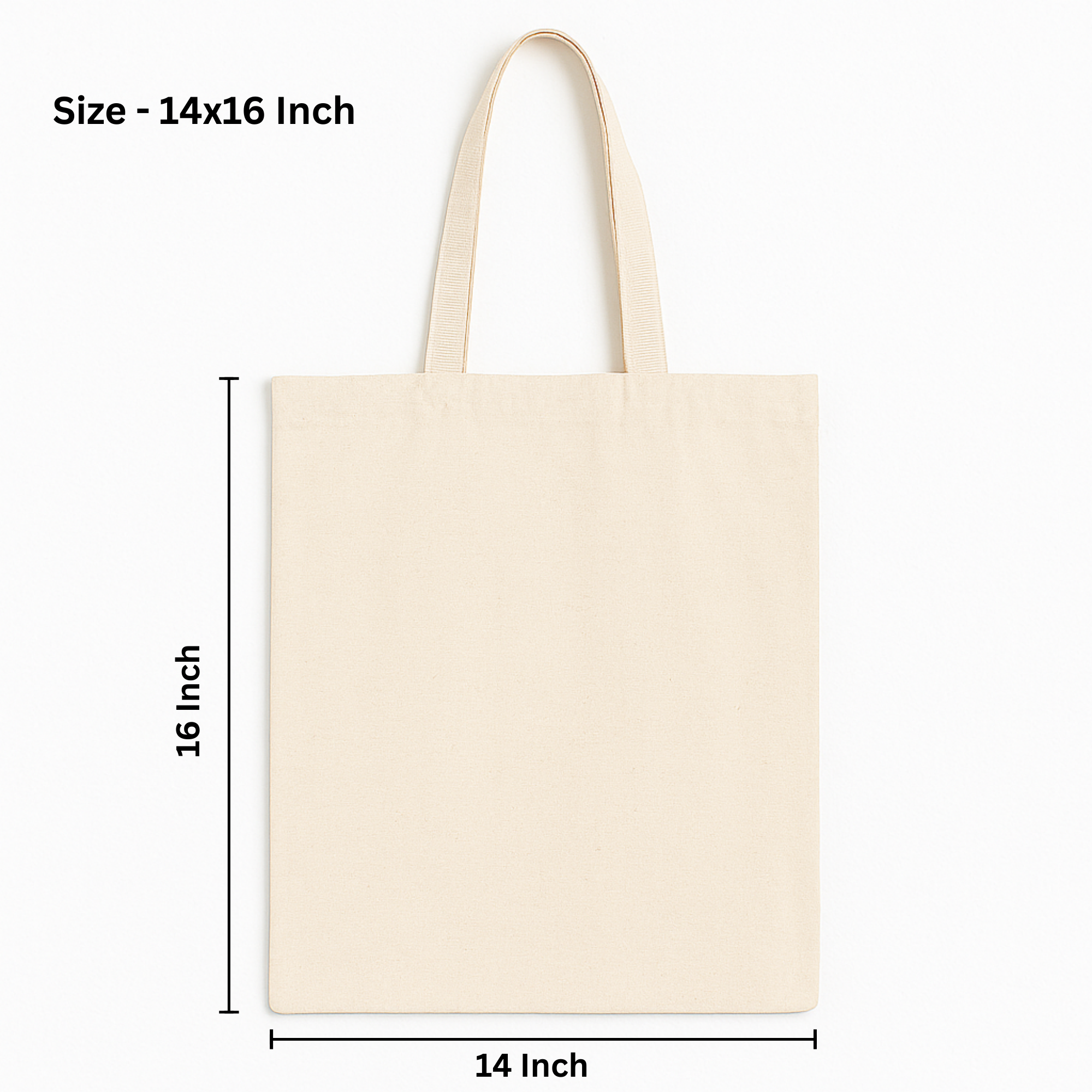 14x16 Inch Cotton Canvas Tote Bag