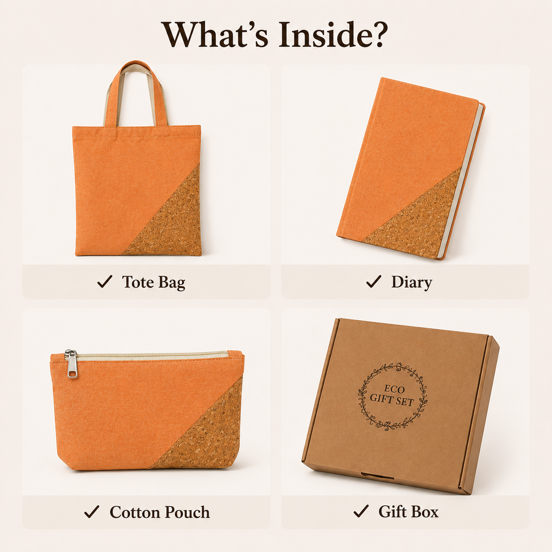 Terracotta & Natural Cork Eco Gift Set