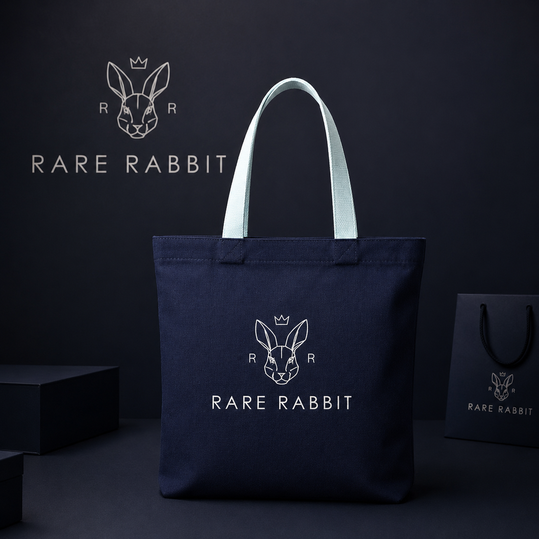 Custom 13"x15" Navy Blue Tote Bag | 330 GSM