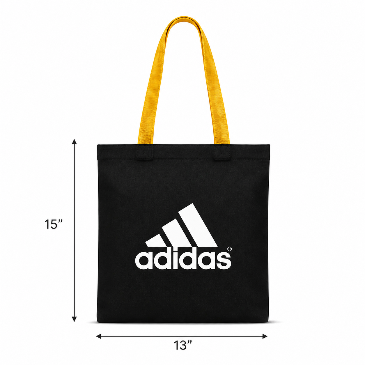 Custom 13"x15" Plain Black and Yellow Tote Bag | 330 GSM