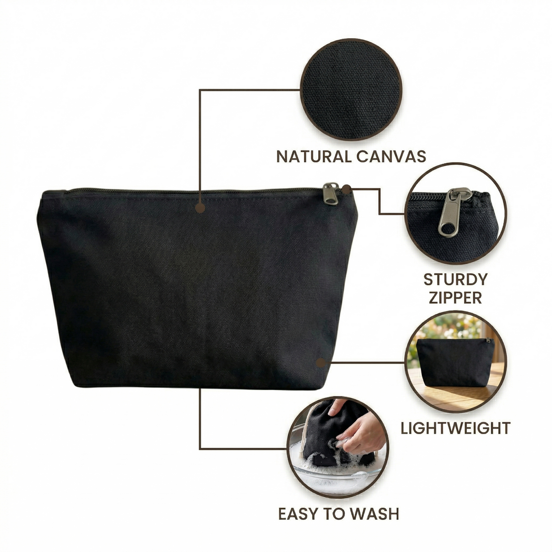 Travel Cotton Zipper Pouch