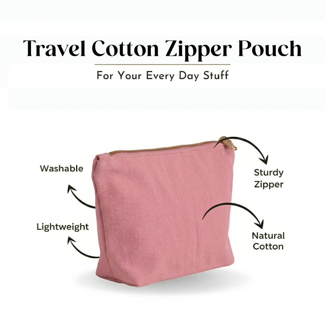 Travel Cotton Zipper Pouch