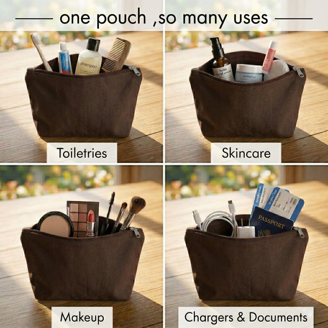 Travel Cotton Zipper Pouch