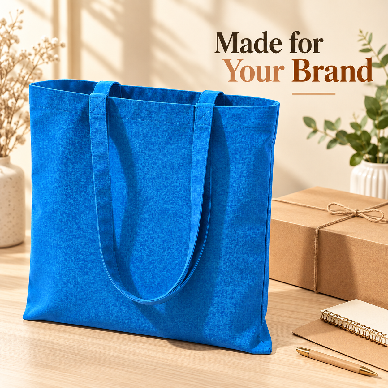 Plain 14.5x15.5 Sky Blue Cotton Canvas Tote Bag | 350 GSM