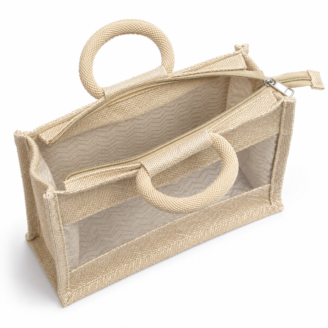 Wave Jute Bag with Window