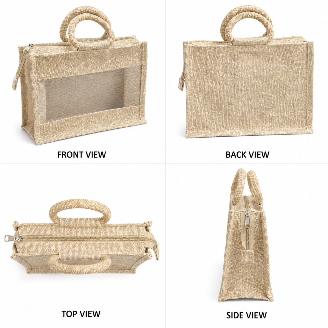 Wave Jute Bag with Window