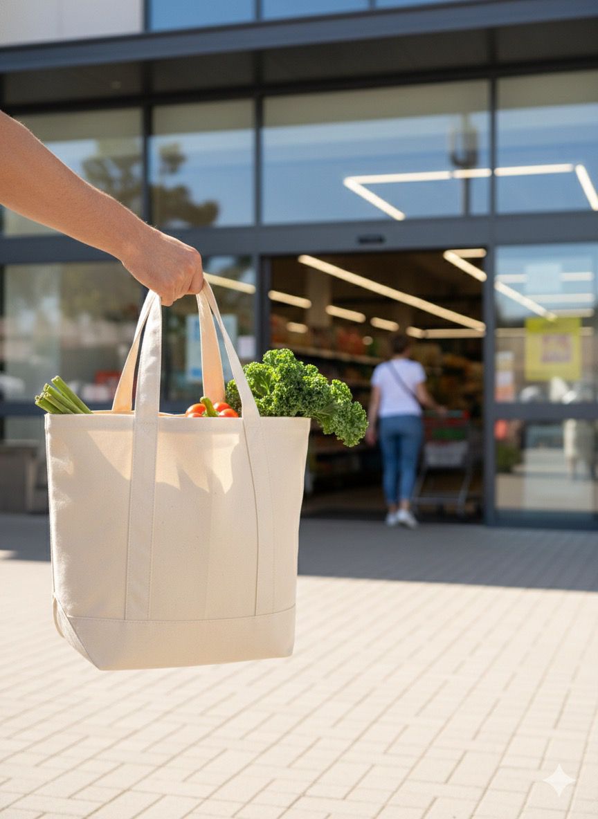 Premium Cotton Tote Bag | 15" x 12" x 5"