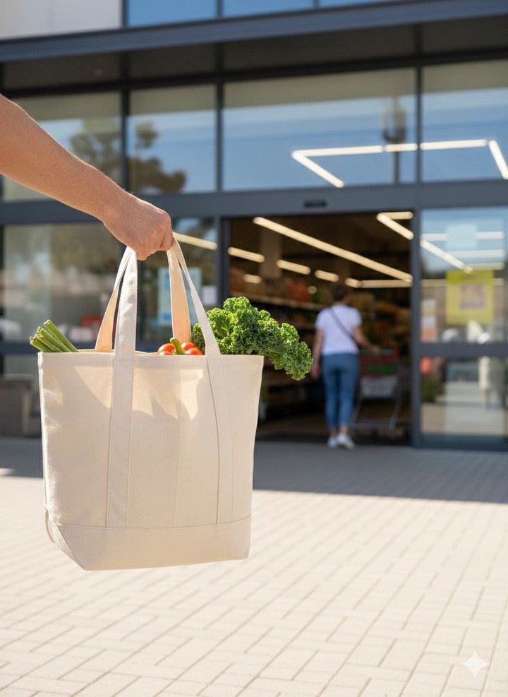 Premium Cotton Tote Bag | (15" x 12" x 5") Inch
