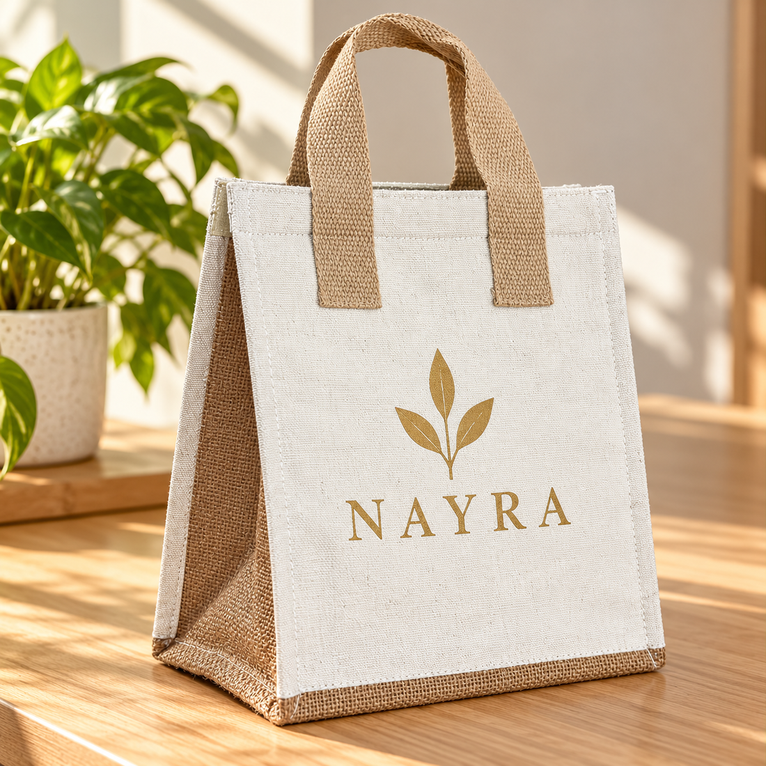 8.5x10x6 Natural Compact Insulated Canvas Cooler Bag | 310 GSM