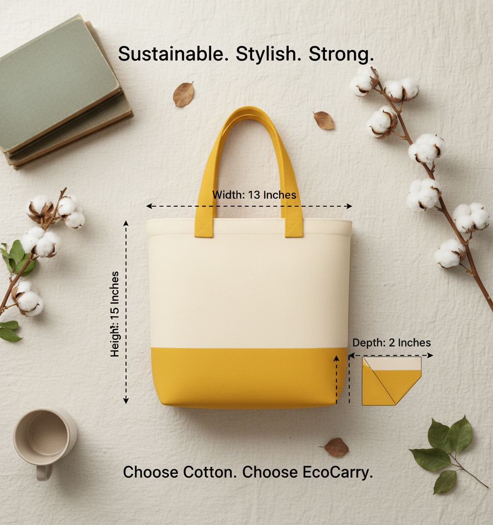 Yellow & Beige Tote Bag