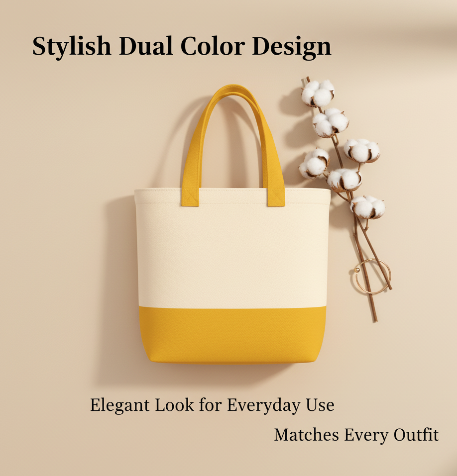 Yellow & Beige Tote Bag