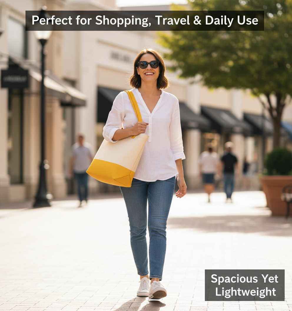 Yellow & Beige Tote Bag