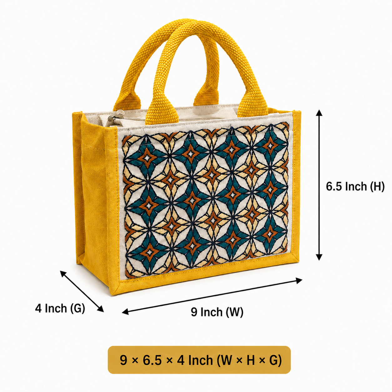 Mosaic Bloom Embroidered Hamper Bag