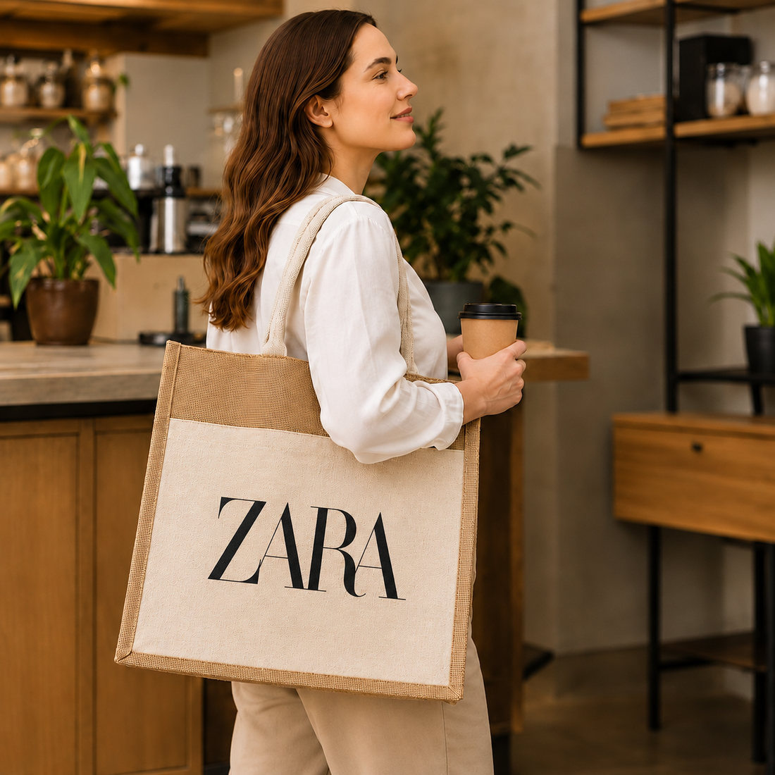 Custom 16X14X6 Jute Tote Bags with Canvas Front Pocket | 350 GSM