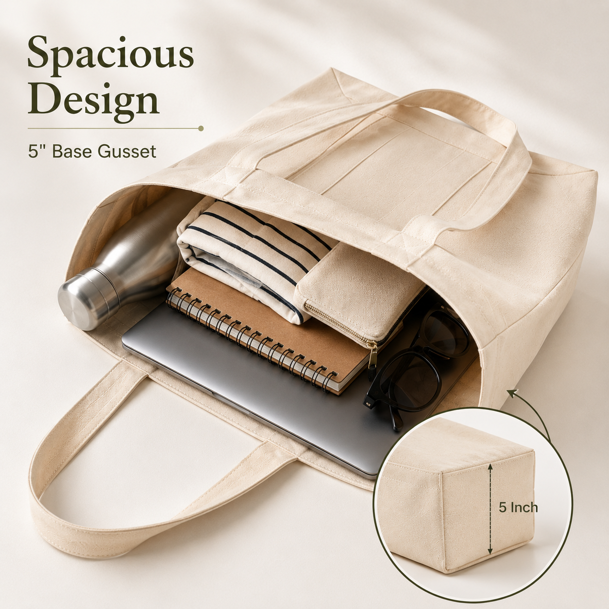 15x12x5 Cotton Canvas Tote Bag | 400 GSM