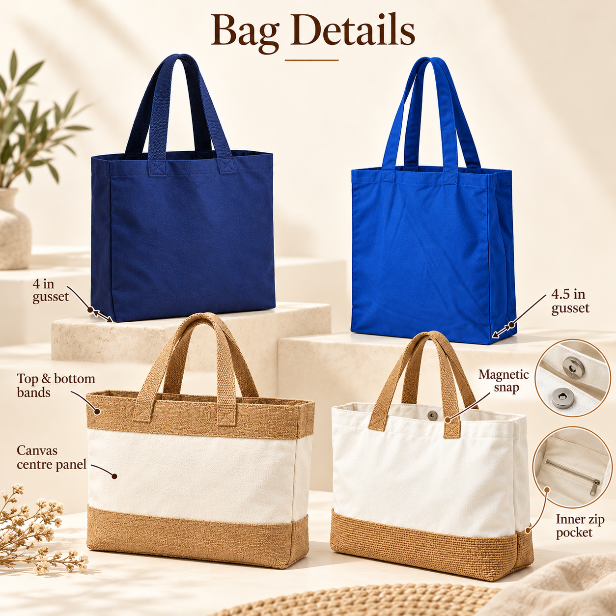 Gusseted Cotton & Juco Tote Sample Kit