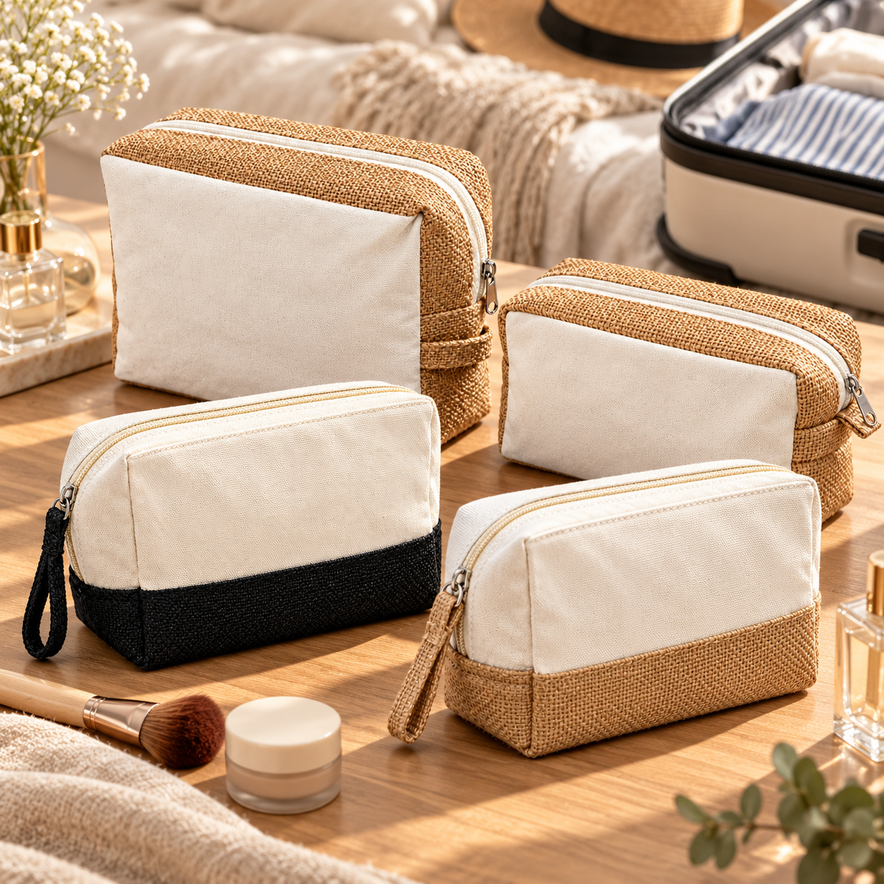 Canvas & Jute Zipper Pouch Sample Kit