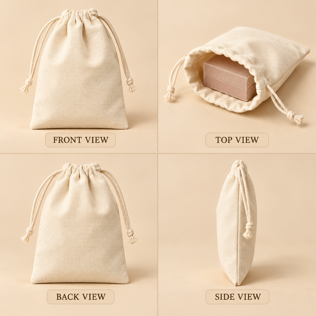 Plain 5x7 Inch Cotton Drawstring Bag | 220 GSM