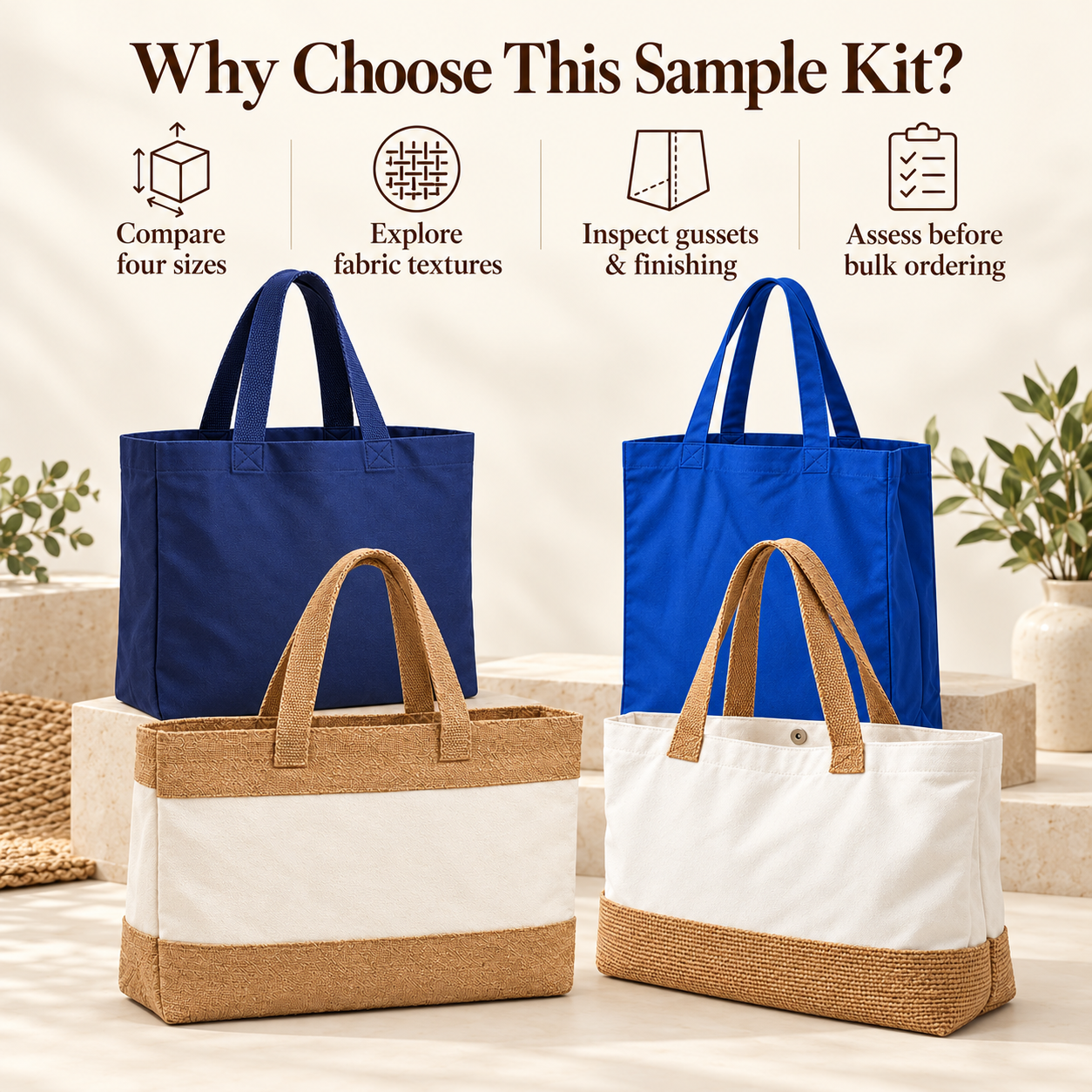 Gusseted Cotton & Juco Tote Sample Kit