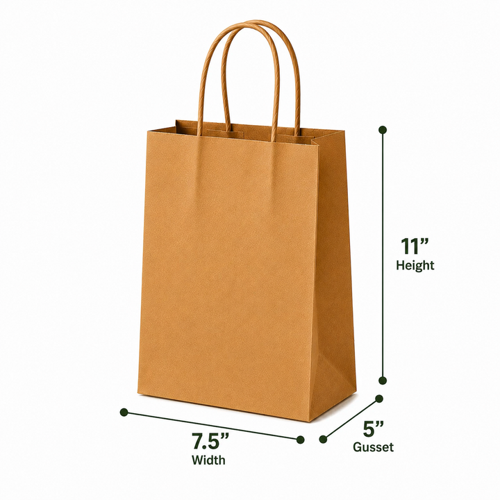 7.5x11x5 Kraft Paper Bag | 110 GSM