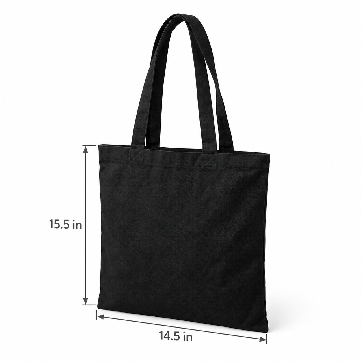 Plain 14.5x15.5 Black Cotton Tote Bag | 150 GSM