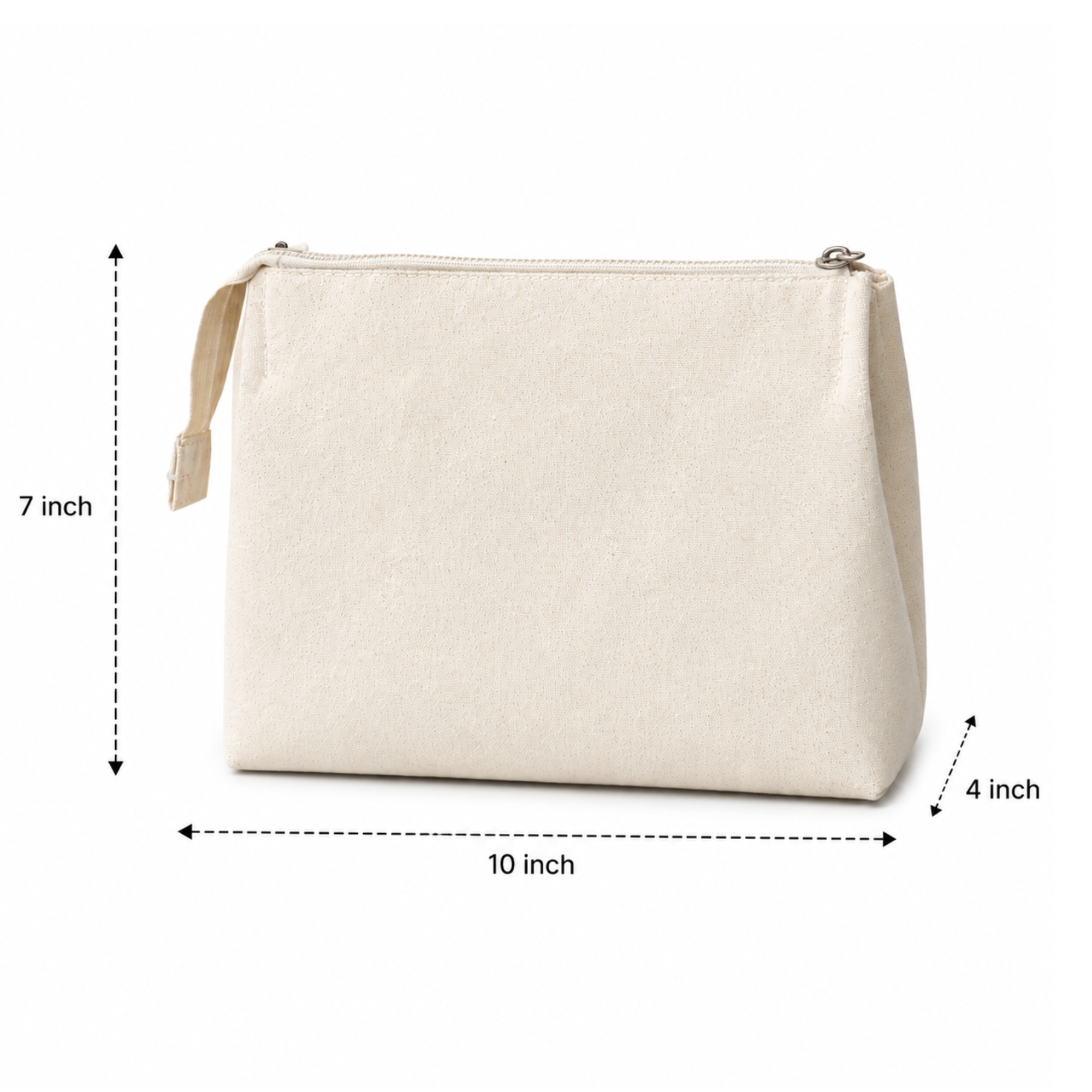 10×7.5×2.5 Canvas Zipper Pouch