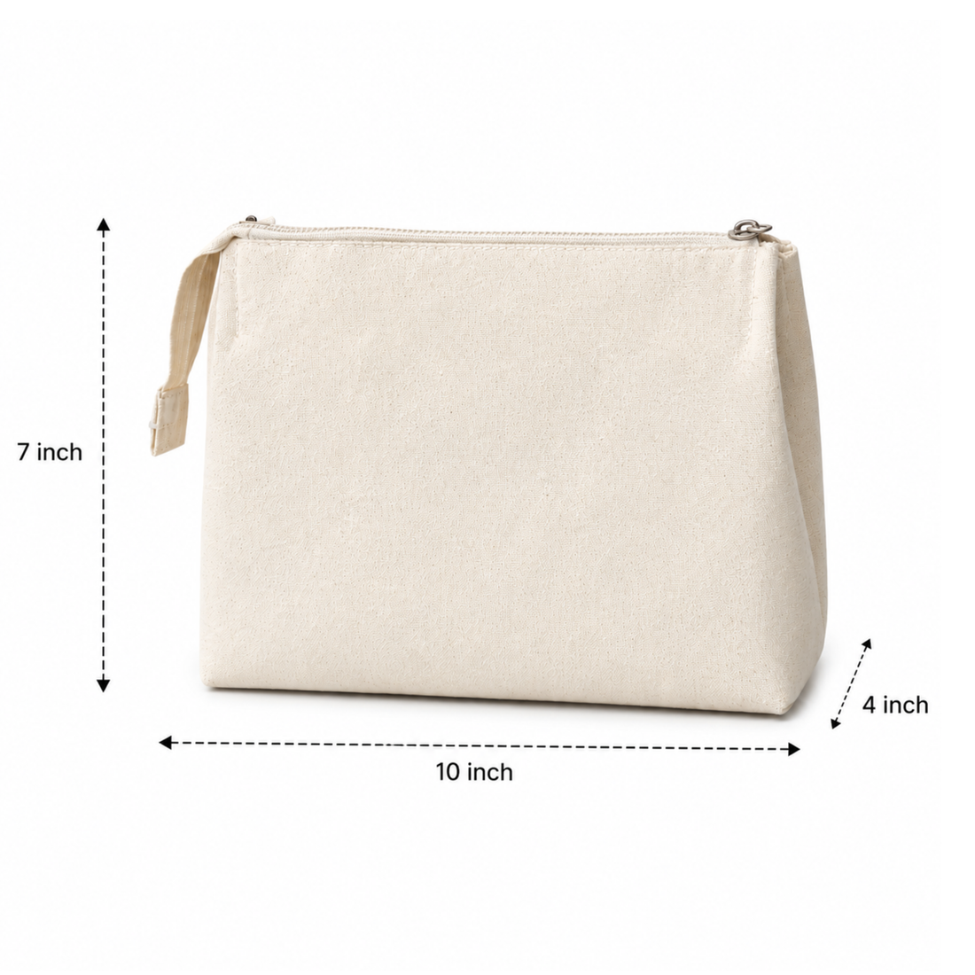 10×7.5×2.5 Canvas Zipper Pouch