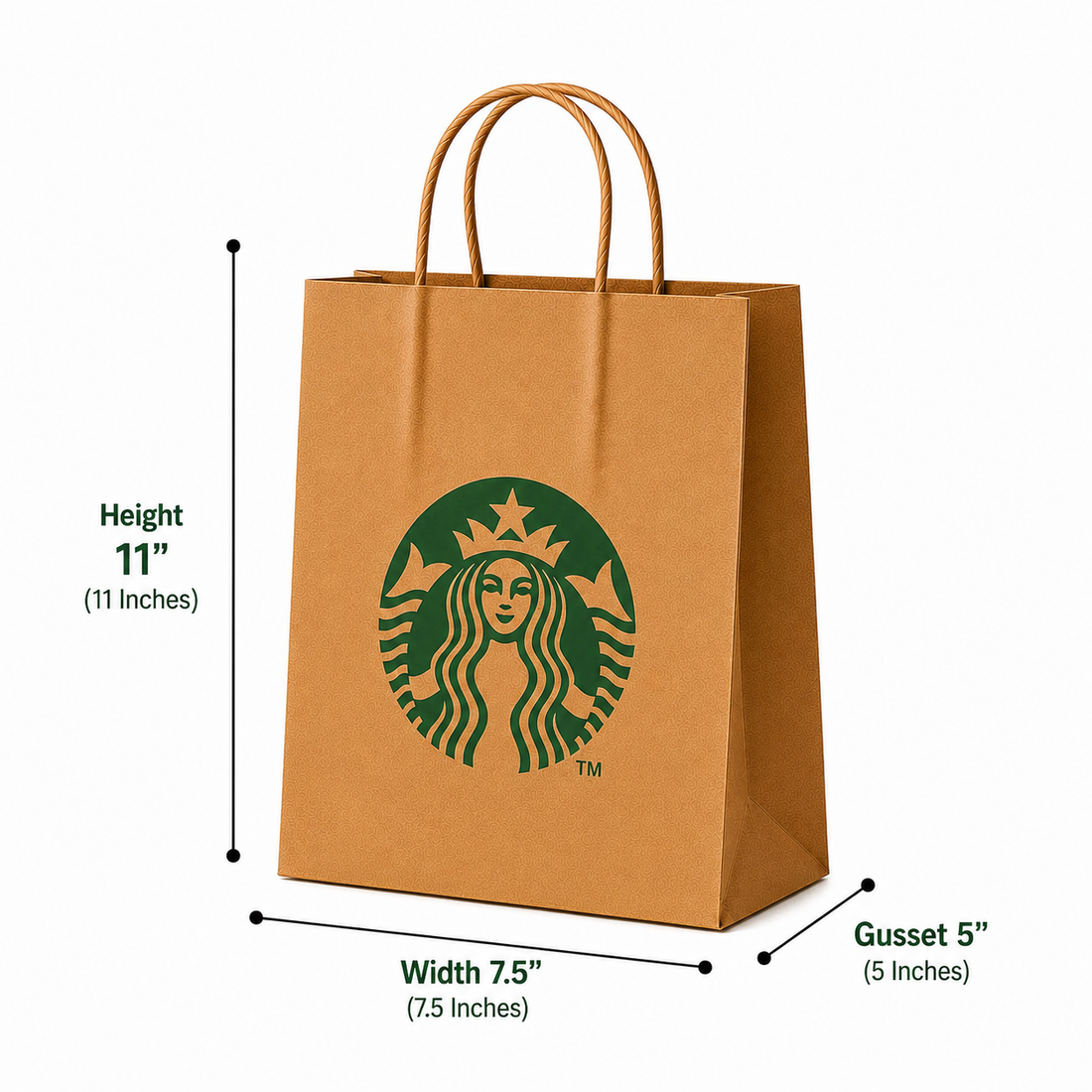 Custom 7.5x11x5 Kraft Paper Bag | 110 GSM