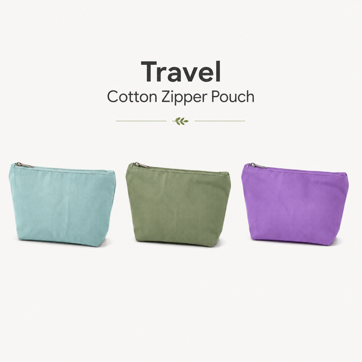 Cotton Zipper Pouch Sample Kit - 9 Designs