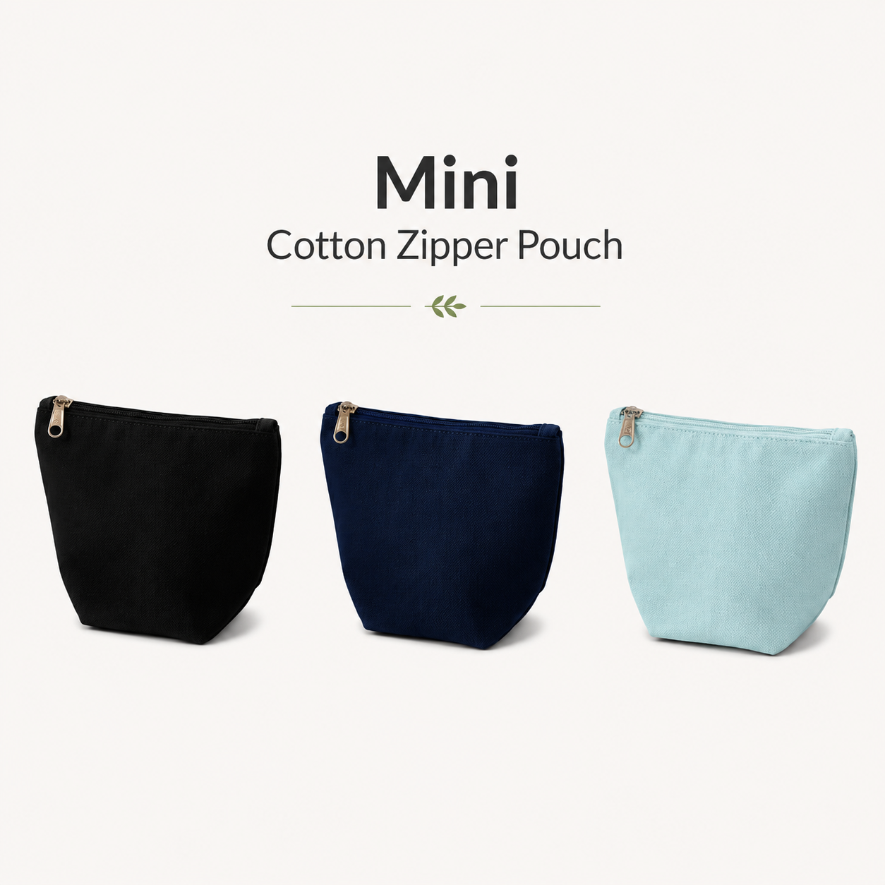 Cotton Zipper Pouch Sample Kit - 9 Designs
