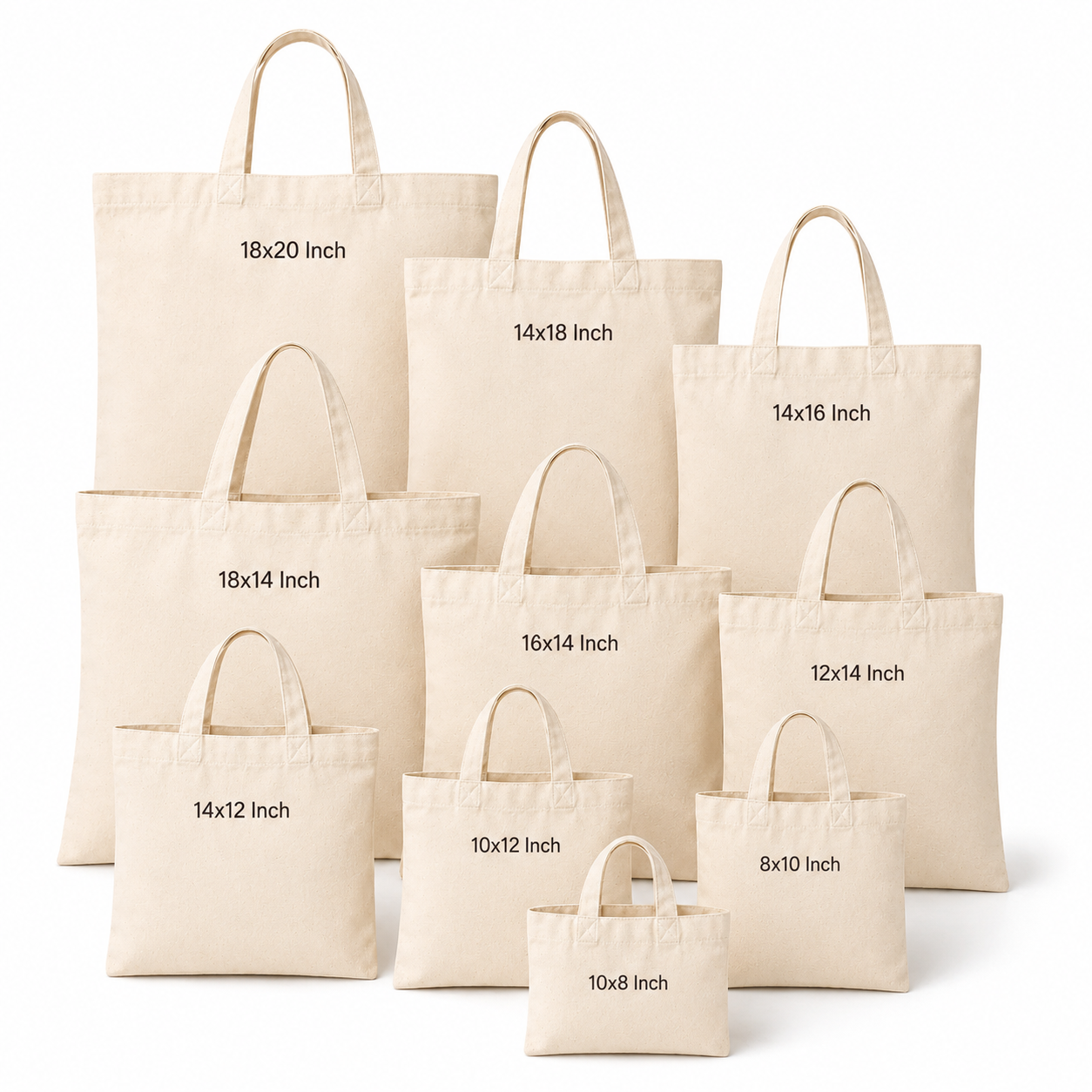 Cotton Tote Bag Sample Kit - 10 Sizes | 150 GSM