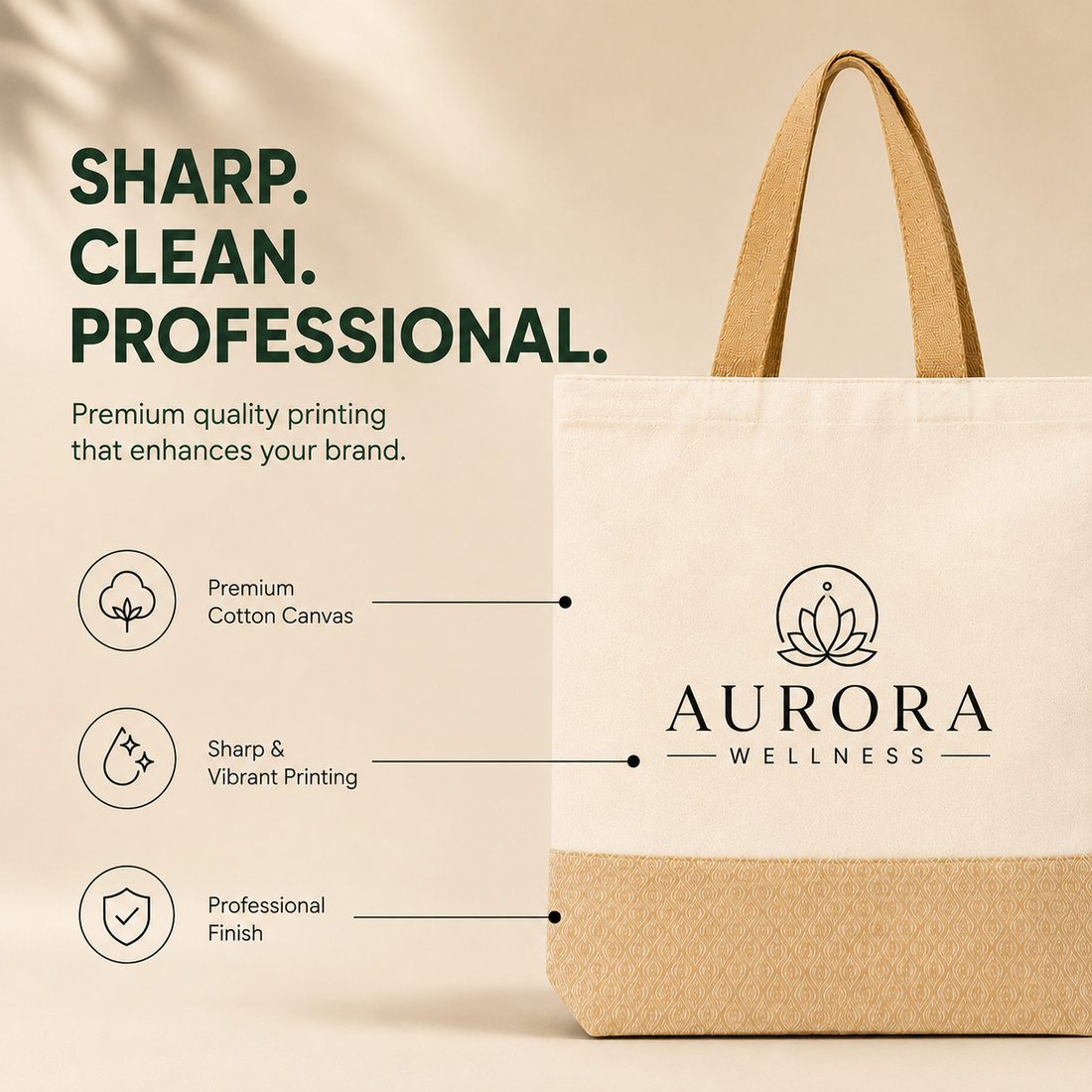Custom 13×15 Diamond Jacquard Cotton Canvas Jute Tote Bag | 330 GSM