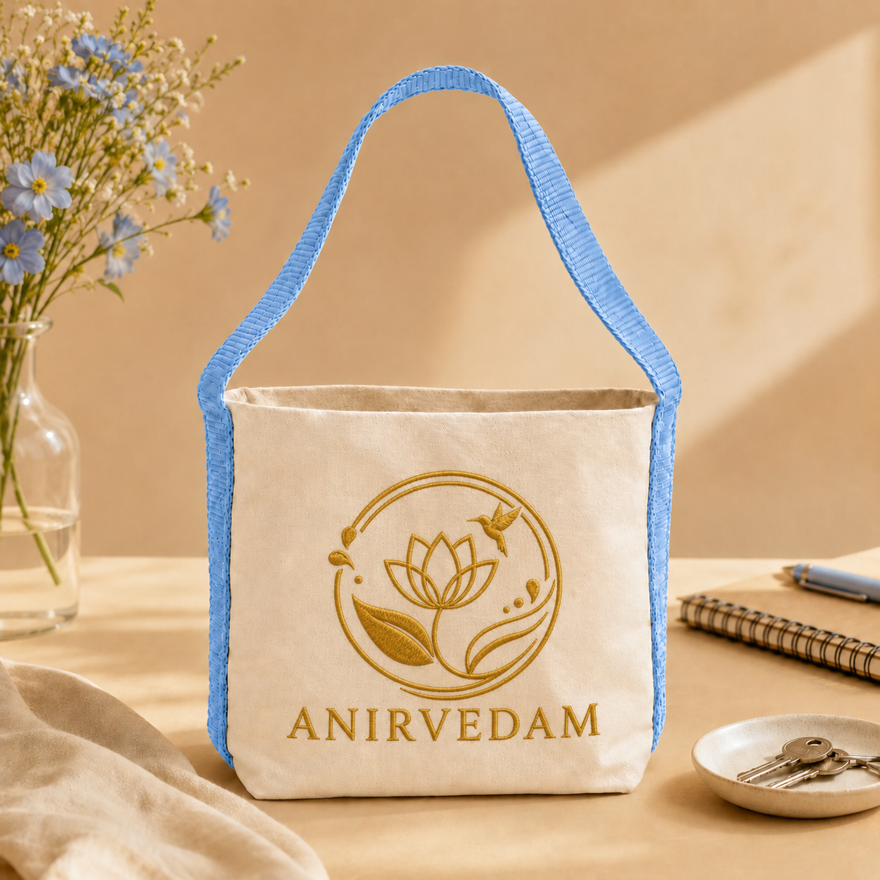 Sky Blue Basket Bag | 400 GSM