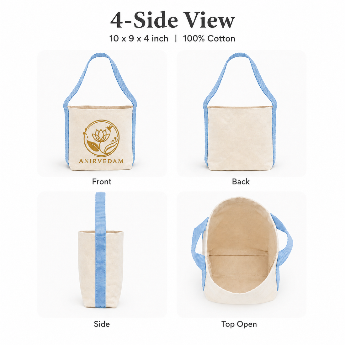 Sky Blue Basket Bag | 400 GSM