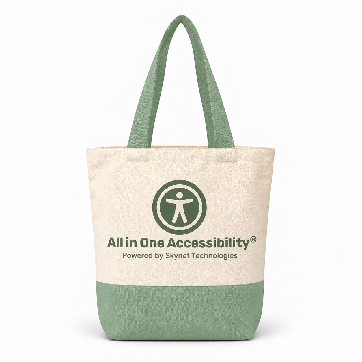 13"x15" Light Green & Beige Tote Bag | 330 GS