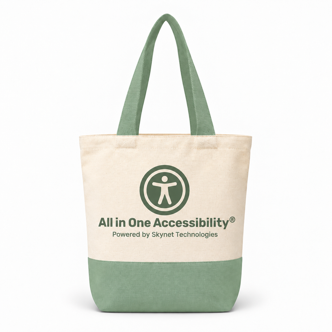13"x15" Light Green & Beige Tote Bag | 330 GS