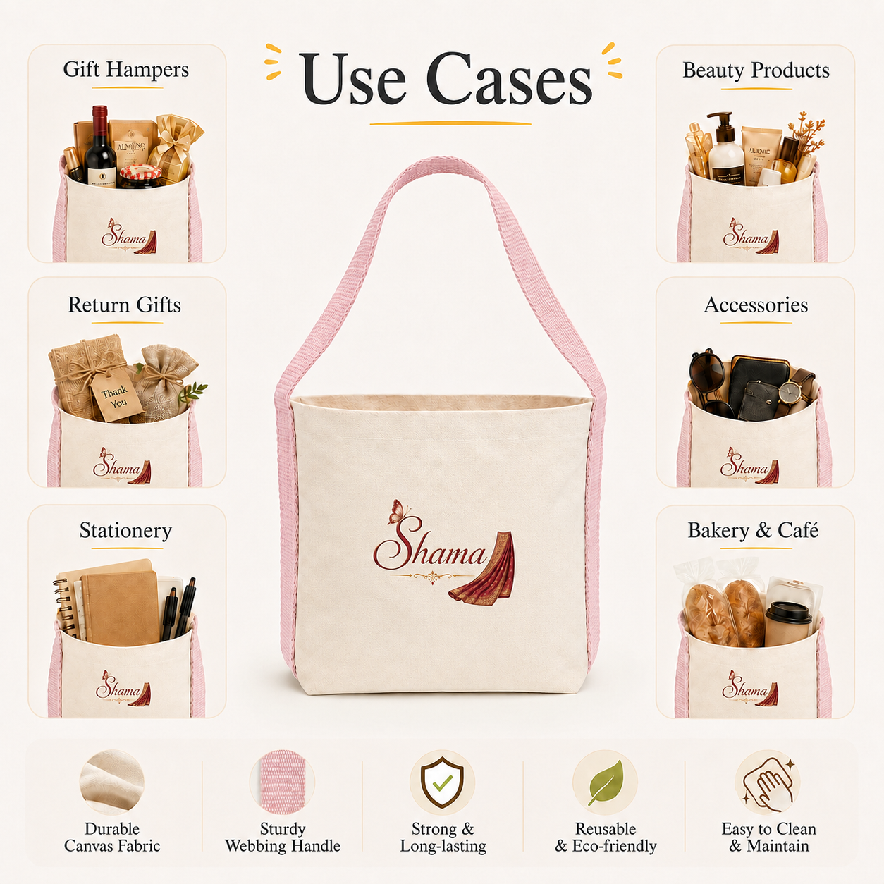 Pink Basket Bag | 400 GSM