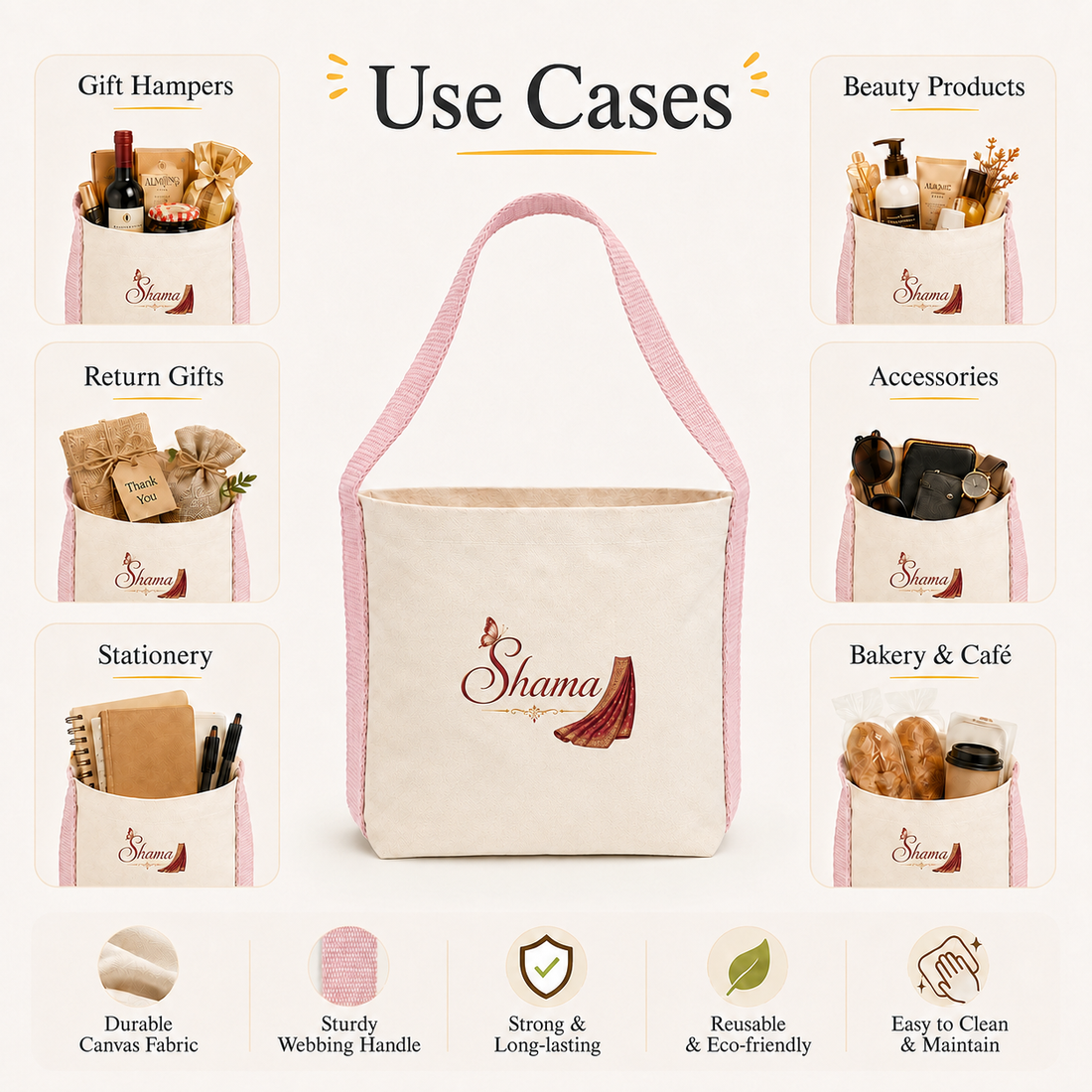 Pink Basket Bag | 400 GSM
